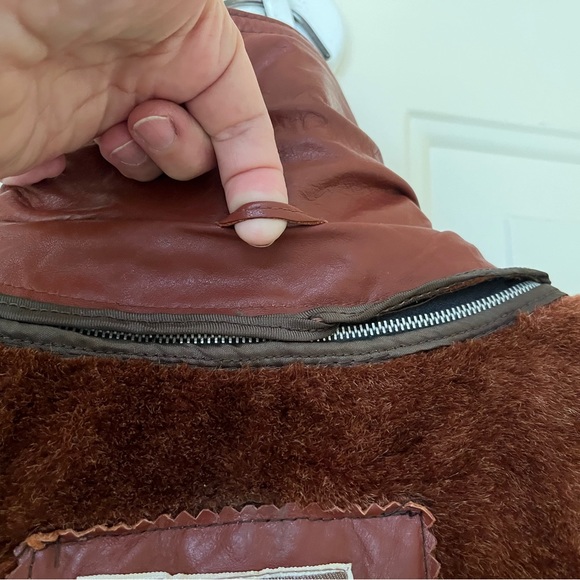 Vintage Sears Leather Shop 70s/80s Russet Leather coat w/zip out vest *EVC - Picture 13 of 16